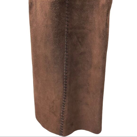 * Marc Cain Chocolate Brown Suede Straight Fit Pants Size 14 - Picture 6 of 9